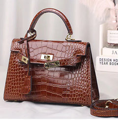 Crocodile Pattern Leather Handbag and Shoulder Bag