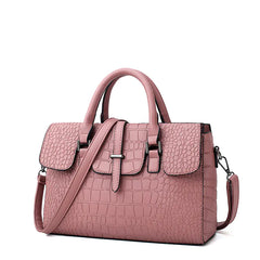 Crocodile Pattern Shoulder and Crossbody Handbag