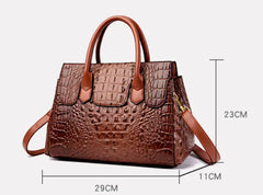 Crocodile Pattern Shoulder and Crossbody Handbag