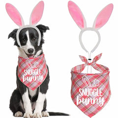 JOTFA Easter Dog Bunny Buffalo  Bandana Bunny and Bunny  Dog  Head Band