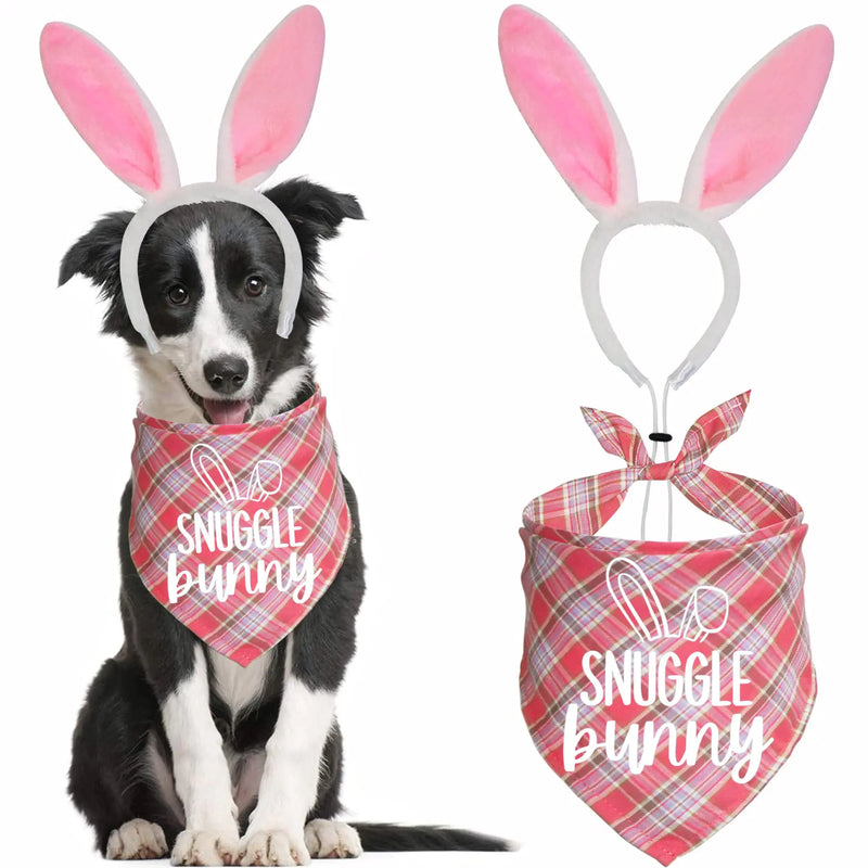 JOTFA Easter Dog Bunny Buffalo  Bandana Bunny and Bunny  Dog  Head Band