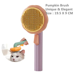 Pumpkin Pet Brush, Self Cleaning  Brush