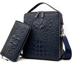 Genuine Leather Crocodile Pattern Handbag