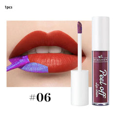 6 Colors Peel Off Lip Gloss - Waterproof Velvet Liquid