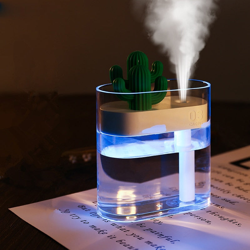 160ML Ultrasonic Diffuser Humidifier Clear Cactus