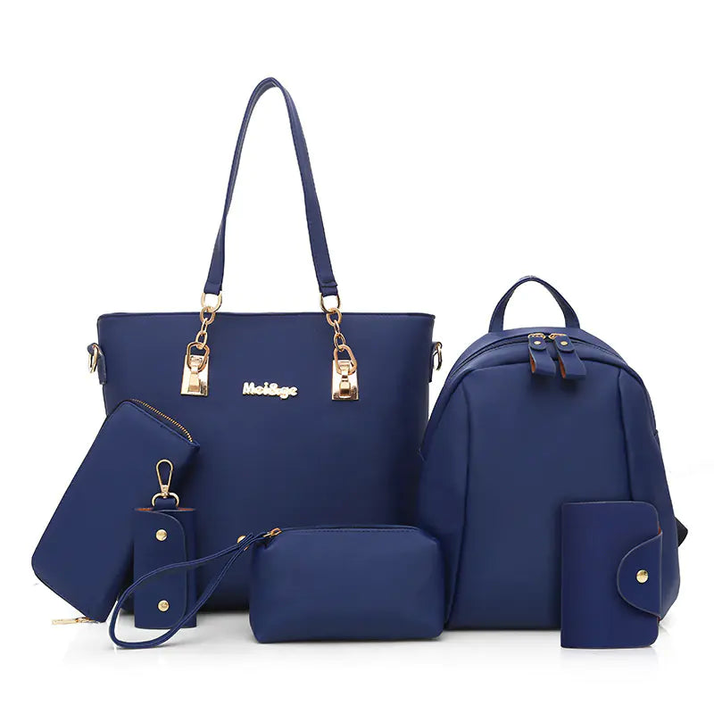 Nylon Tote Bag Set - 6 Pieces for Women