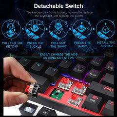 Mini Wired Mechanical Gaming  Keyboard