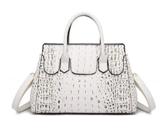 Crocodile Pattern Shoulder and Crossbody Handbag
