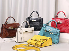 Crocodile Pattern Leather Handbag and Shoulder Bag