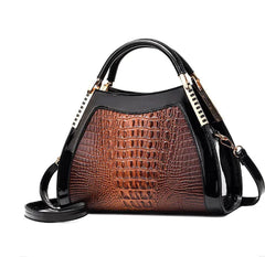 Genuine Leather Crocodile Pattern Shoulder Bag (One Piece)