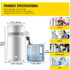 4L Stainless Steel Dental & Medical Water Distiller – Pure Water System