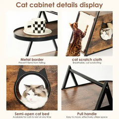 Black Vintage  End Table  Cat Condo