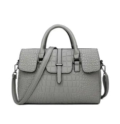 Crocodile Pattern Shoulder and Crossbody Handbag