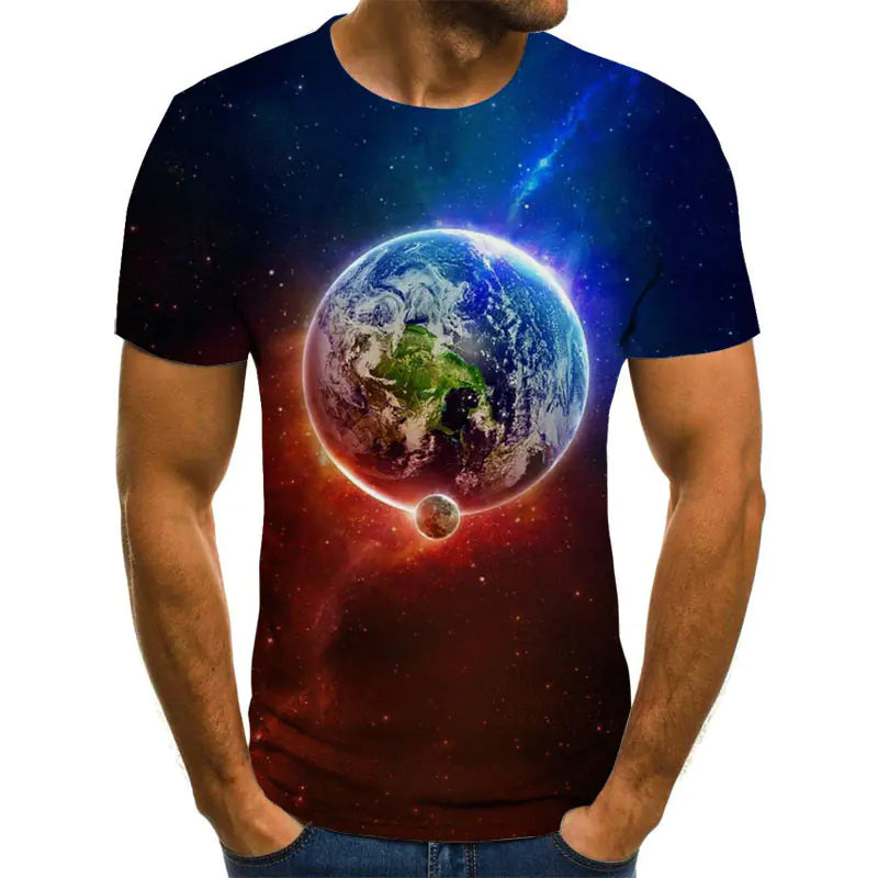 Galaxy Space 3D Printed Men's Short Sleeve T-Shirt