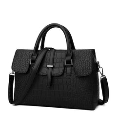 Crocodile Pattern Shoulder and Crossbody Handbag