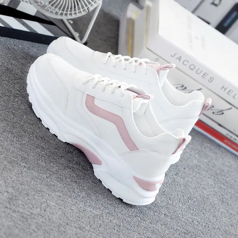 Women's Spring Casual Wedge Sneakers - Trendy Dad Shoes