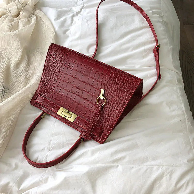Crocodile Pattern Handbag and Crossbody Bag