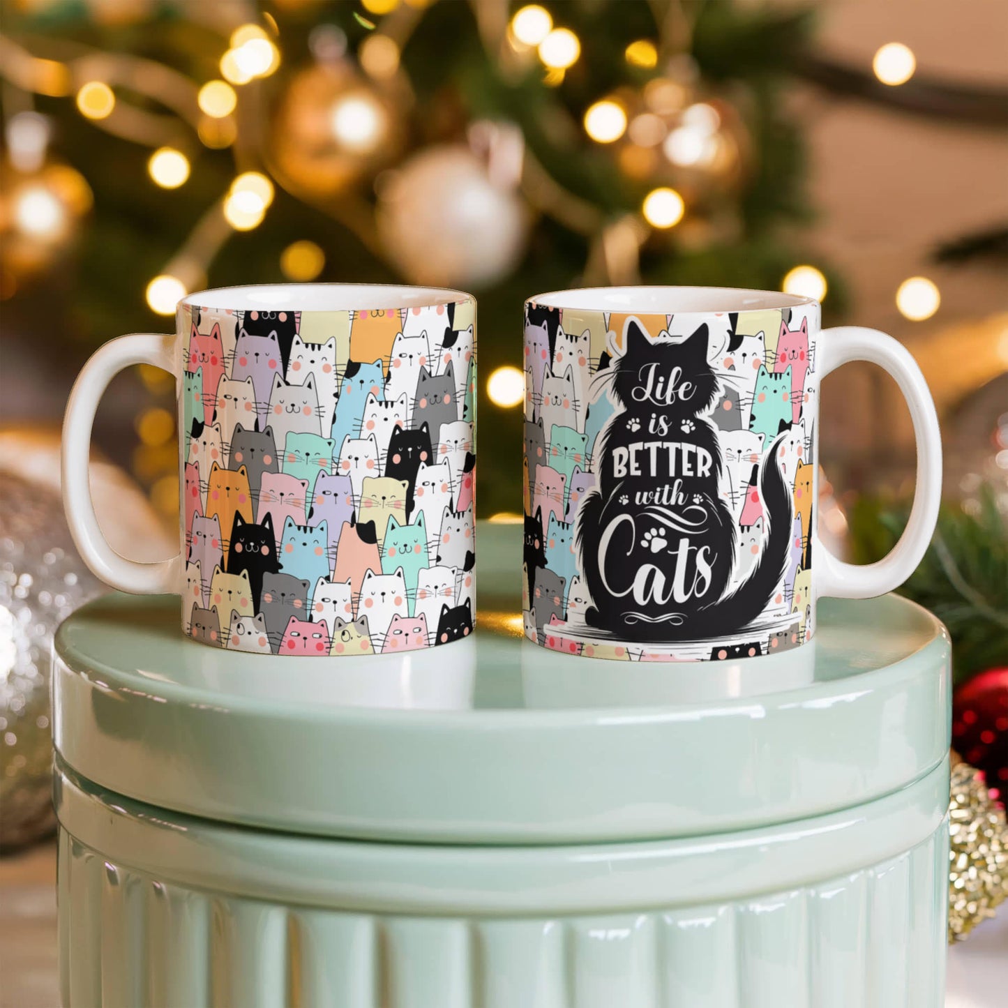 Life is Better with Cats   White Mug