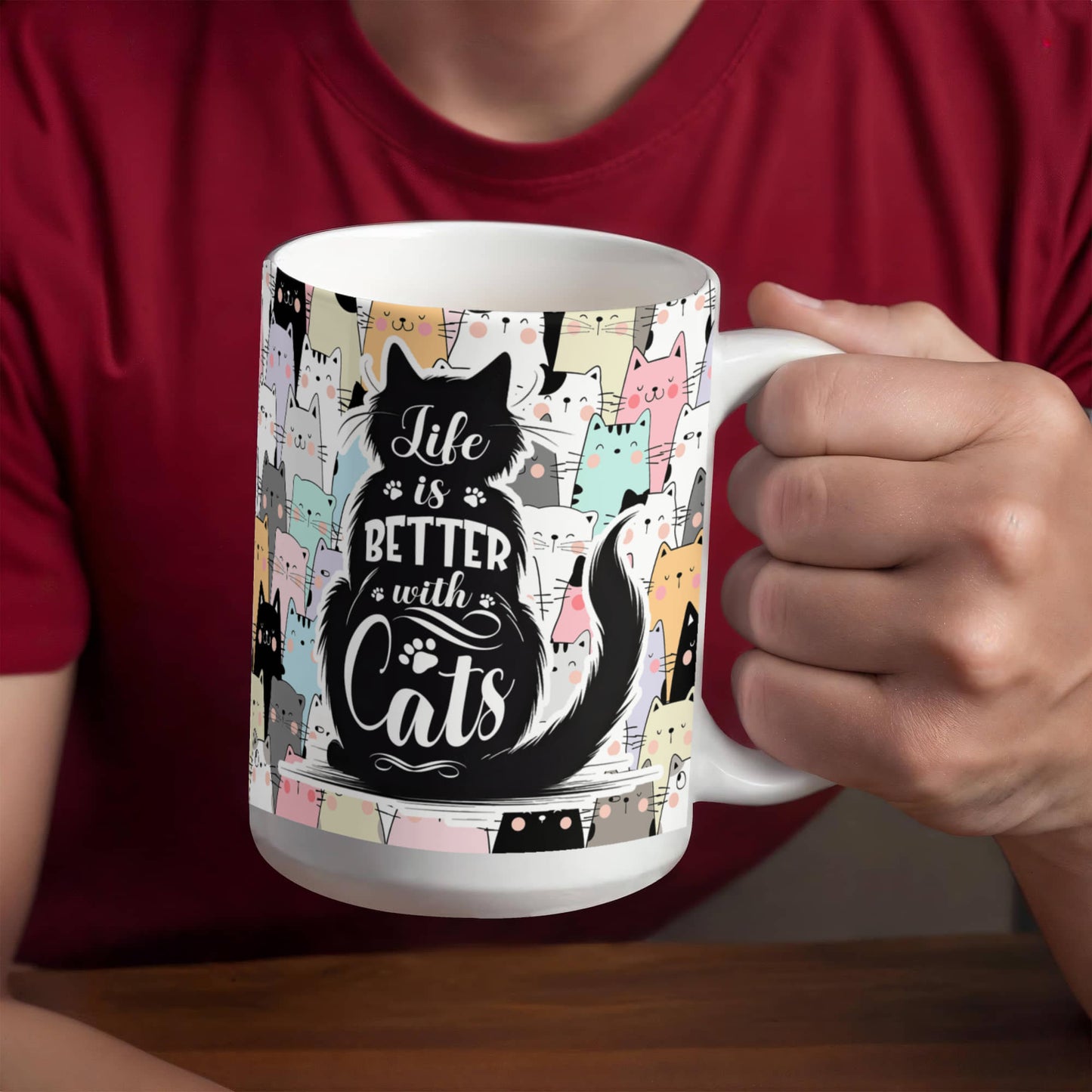 Life is Better with Cats   White Mug