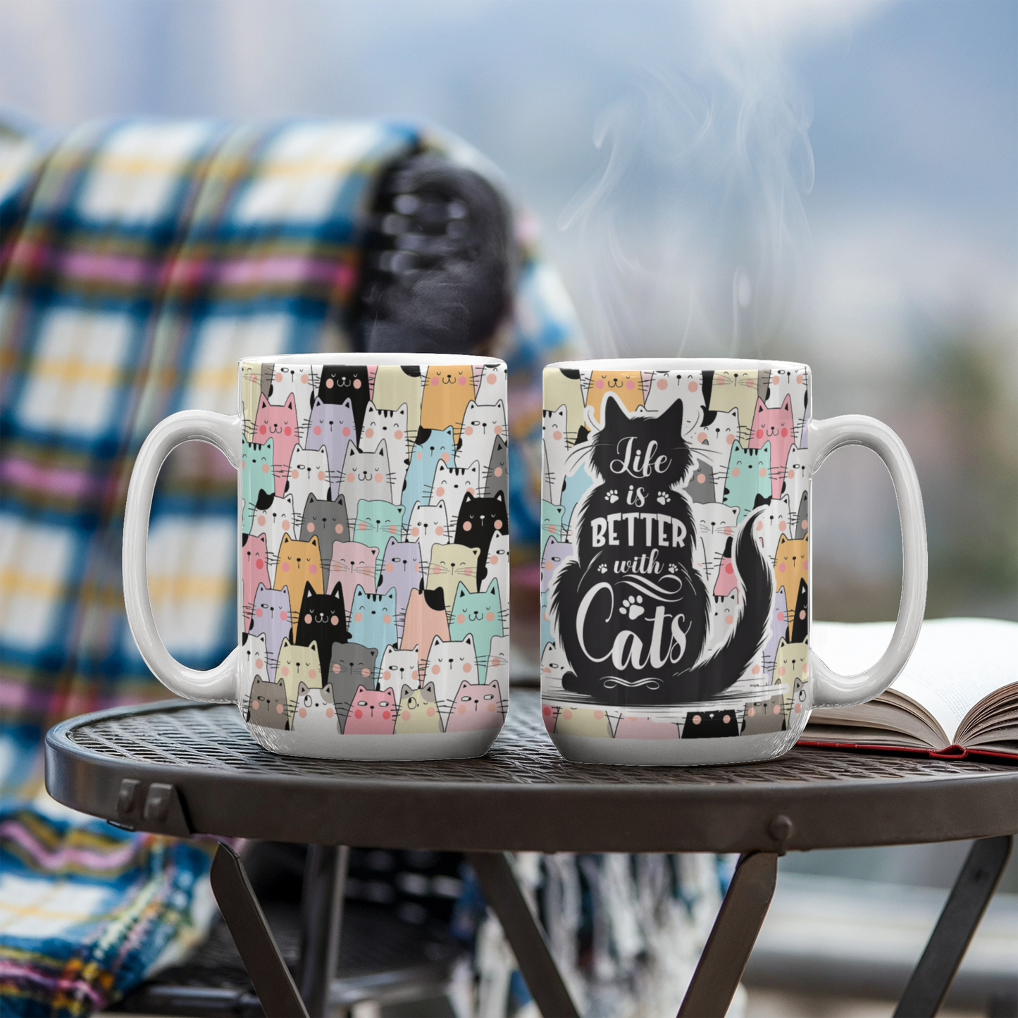 Life is Better with Cats   White Mug