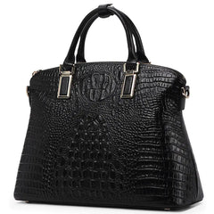 Genuine Leather Dumpling Bag - Crocodile Pattern Handbag