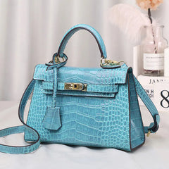 Crocodile Pattern Leather Handbag and Shoulder Bag