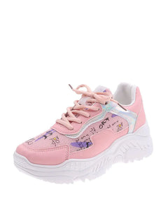 Women's Casual White Sneakers - Trendy Flat Dad Shoes