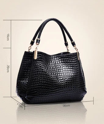 Women's 2019 Crocodile Pattern Handbag and Shoulder Bag