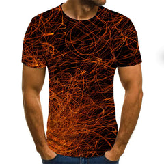 3D Geometric Print Men's T-Shirt, Short Sleeve