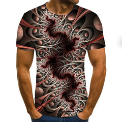 3D Geometric Print Men's T-Shirt, Short Sleeve