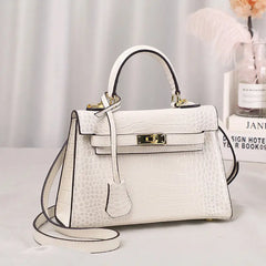 Crocodile Pattern Leather Handbag and Shoulder Bag