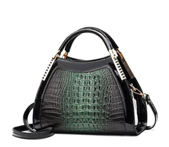 Genuine Leather Crocodile Pattern Shoulder Bag (One Piece)