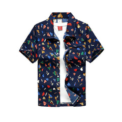 2023 Men's Hawaiian Print Short Sleeve Quick Dry Shirt