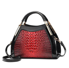 Genuine Leather Crocodile Pattern Shoulder Bag (One Piece)