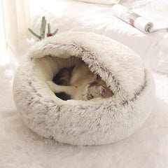 Plush Round Cat Bed