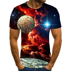 Galaxy Space 3D Printed Men's Short Sleeve T-Shirt