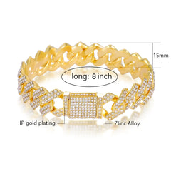 Fashionable Diamond-Studded Hip-Hop Quartz Watch Set (3pcs)
