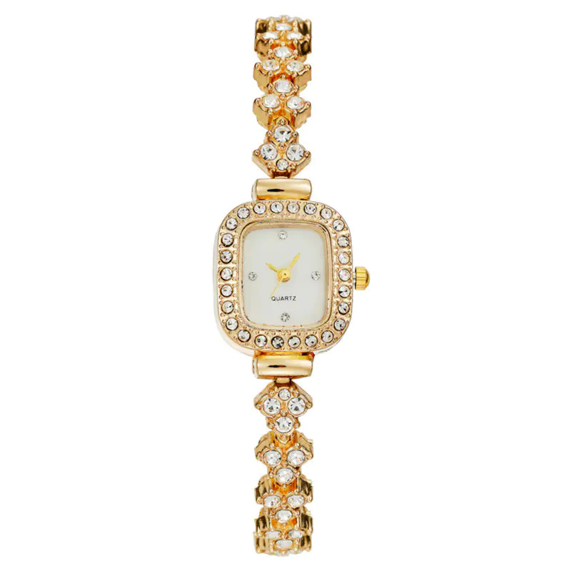 Fashionable Diamond-Studded Women's Quartz Watch Bracelet