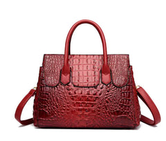 Crocodile Pattern Shoulder and Crossbody Handbag