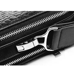 Genuine Leather Crocodile Pattern Handbag