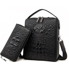 Genuine Leather Crocodile Pattern Handbag