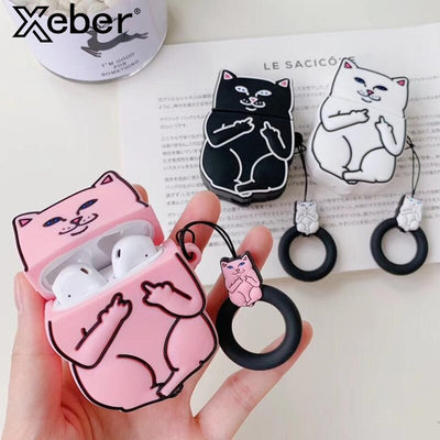 Cartoon Cat AirPods Charging Case