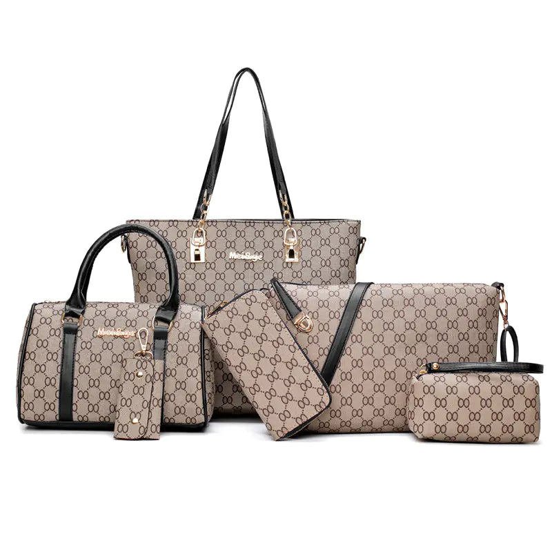 Fashionable Women's Bag Set - 6 Pieces, Large Capacity