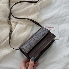 Crocodile Pattern Shoulder Crossbody Bag