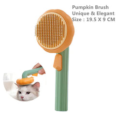 Pumpkin Pet Brush, Self Cleaning  Brush